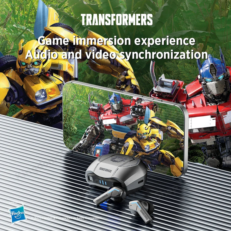 Transformers TF-T06 Fones de ouvido sem fio para jogos TWS Bluetooth 5.3 Fone de ouvido com redução de ruído de baixa latência Fones de ouvido estéreo HIFI